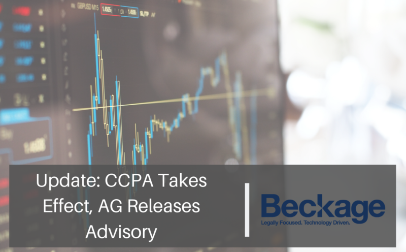 Update: CCPA Takes Effect, AG Releases Advisory