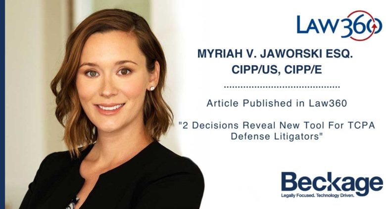 Myriah Jaworski TCPA Decisions Article