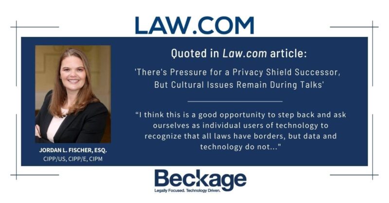 Jordan Fischer quoted in "There's Pressure for a Privacy Shield Successor...