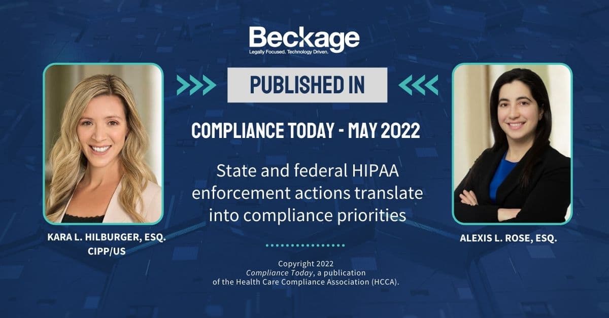HIPAA Enforcement Article Compliance Today