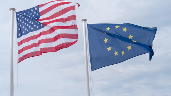 American Flag and European Union Flag